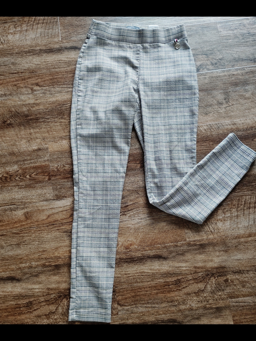 Tommy Hilfiger Black & White Glen Plaid Skinny Pants